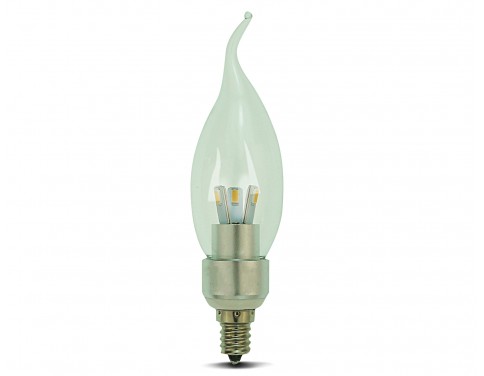 Dimmable E12 Base LED Candelabra Bulb 3w Bent Tip Warm White LED candle bulb